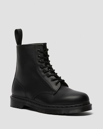 Dr Martens 1460 Mono Smooth Leren Veterlaarzen Dames Zwart | NL 601PJJ